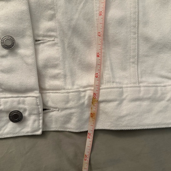White Denim Jacket 100% Cotton - Size Large - Picture 3 of 9